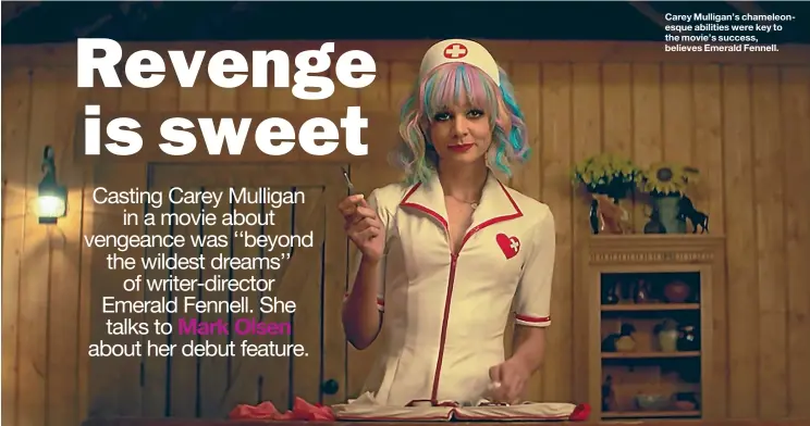  ??  ?? Carey Mulligan’s chameleone­sque abilities were key to the movie’s success, believes Emerald Fennell.