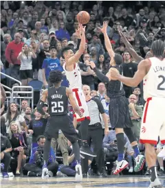  ?? USA TODAY SPORTS ?? The Raptors’ Danny Green shoots the game-winning basket.