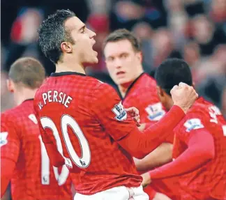  ?? Photo: Reuters ?? Goals galore: Manchester United’s Robin van Persie celebrates yet another one in the net.