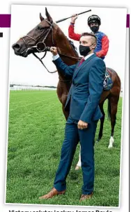  ?? REUTERS ?? Victory salute: jockey James Doyle celebrates with Tactical’s groom