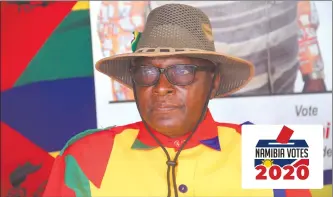  ?? Photo: Nampa ?? NAMIBIA VOTES 2020
The land question… Swanu President Tangeni Iijambo.