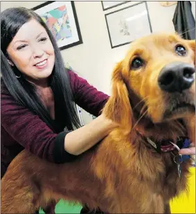  ??  ?? Carl Patzel, for Neighbours Josée Gerard, certified animal chiropract­or, regularly adjust animals at the High Tails Pet Resort near Balzac and Marda Loop Veterinary Centre in Calgary.