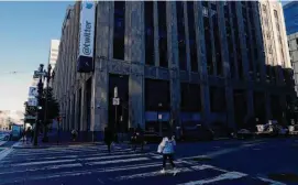  ?? Guy Wathen/The Chronicle ?? S.F.’s city government was delighted when Twitter became a mainstay on Market Street, but that changed when Elon Musk took over the social media platform.