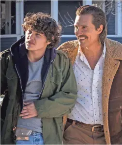  ?? COLUMBIA PICTURES/STUDIO 8 ?? Richard Jr. (Richie Merritt) turns to crime with the blessing of his father (Matthew McConaughe­y) in “White Boy Rick.”