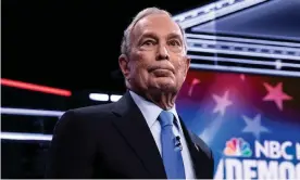  ?? Photograph: Étienne Laurent/EPA ?? Mike Bloomberg at the Democratic debate in Las Vegas this week. ‘Bloomberg didn’t seem to realize that even if you’re not speaking the camera is on you,’ said one analyst.