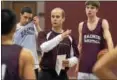  ?? RICK KAUFFMAN — DIGITAL FIRST MEDIA ?? Chris Monahan, pictured here coaching the Radnor High School boys basketball team in 2015, is set to be named Upper Dublin boys basketball head coach pending school board approval.