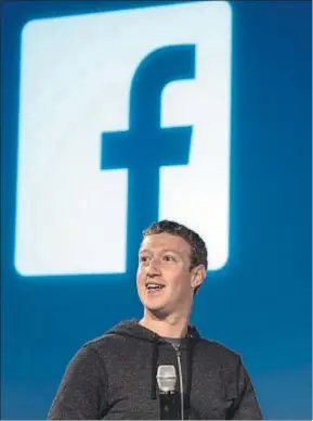  ?? DAVID PAUL MORRIS / BLOOMBERG / ARCHIVO ?? El fundador de Facebook, Mark Zuckerberg, en el 2013