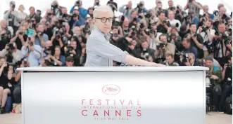  ?? PRESS THIBAULT CAMUS/THE ASSOCIATED ?? Woody Allen’s Cafe Society opened the 2016 Cannes Film Festival on Wednesday.