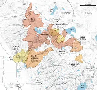  ?? CalFire, USGS Salma Loum, Lorena Iñiguez Elebee Los Angeles Times ??