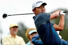  ?? Associated Press ?? n Sung Kang watches his tee shot on the third hole Saturday during the third round of the Houston Open in Humble, Texas.