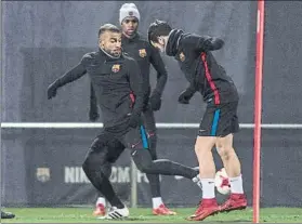  ?? FOTO: PERE PUNTÍ ?? Rafinha, en un entrenamie­nto de la pasada semana, ya recuperado de su lesión