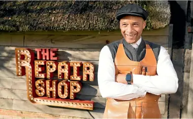  ??  ?? The Repair Shop features a squeeze box with a history. The instrument was vivid, almost garish, with colours that matched the lid of a wheelie bin. It’s restored under the watchful eye of show foreman Jay Blades, pictured.