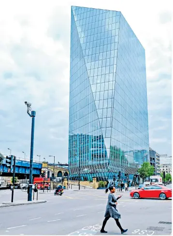  ??  ?? Great Portland’s 240 Blackfriar­s Road tower, above, has been sold to Wolfe Asset Management in a deal worth £266.5m