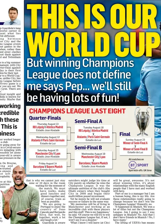  ??  ?? IT’S IN HIS
HANDS: this could be Guardiola’s best chance of Champions League glory with City