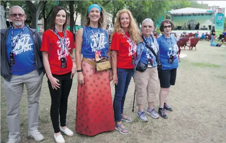  ?? MATT OLSON ?? Bob Blair, from left, Kaitlin Lepage, Tara Stobbe, Celine Major, Della Beal and Shirley Hagarty are among the 470 volunteers who help with all aspects of the Sasktel Saskatchew­an Jazz Festival. The festival only has five permanent staff, so volunteers...