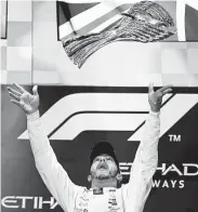  ?? Clive Mason / Getty Images ?? Lewis Hamilton of Great Britain and Mercedes GP celebrates after winning the Formula 1 Grand Prix of Abu Dhabi, United Arab Emirates, on Sunday.