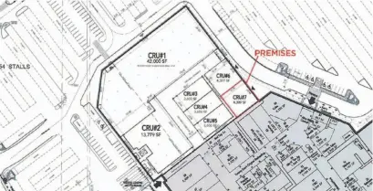  ?? HANDOUT IMAGE ?? This map shows the proposed location for a B.C. Cannabis Store in Pine Centre Mall.