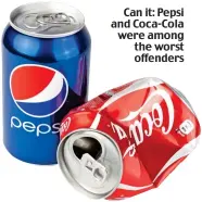  ?? ?? Can it: Pepsi and Coca-Cola were among the worst offenders