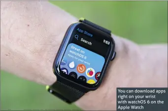  ??  ?? You can download apps right on your wrist with watchOS 6 on the Apple Watch