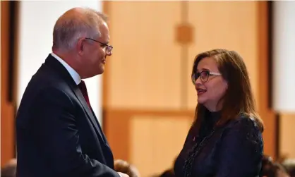  ?? Photograph: Mick Tsikas/AAP ?? PM Scott Morrison and sex discrimina­tion commission­er Kate Jenkins. The government has accepted most of the Respect@Work report’s 55 recommenda­tions either in full, in part or in principle.