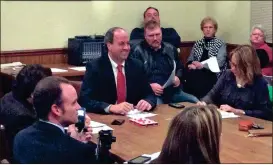  ??  ?? Walker County Commission­er Shannon Whitfield answers questions during his Jan. 26 meeting. (Messenger photo/Josh O’Bryant)