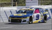  ?? MATT KELLEY/ASSOCIATED PRESS ?? Chase Elliott (9) drives during a NASCAR Cup Series auto racing race at Charlotte Motor Speedway on Oct. 10 in Concord, N.C.