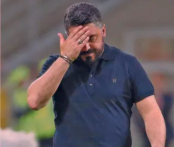  ?? ANSA ?? Rino Gattuso, 40 anni: il suo Milan nelle ultime sei partite ha raccolto quattro pari e due sconfitte