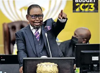  ?? PHANDO JIKELO African News Agency (ANA) Will ?? MINISTER of Finance Enoch Godongwana delivers the 2022 Budget speech at the Goodhope Chambers, in Cape Town, on February 23. Godongwana’s 2023 Budget show signs of visionary clarity, asks the writer. |