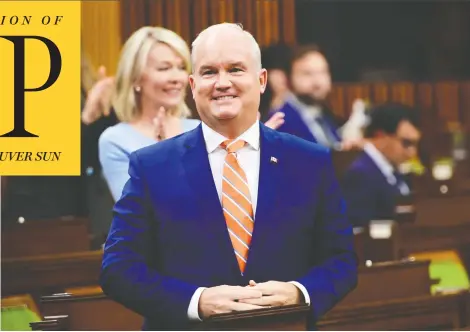  ?? SEAN KILPATRICK / THE CANADIAN PRESS ?? Conservati­ve Leader Erin O'Toole criticized the Liberal government's “clumsy response” to the COVID-19 pandemic on Wednesday.