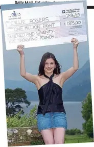  ??  ?? In the money: Callie, 16, at a press conference with her big win