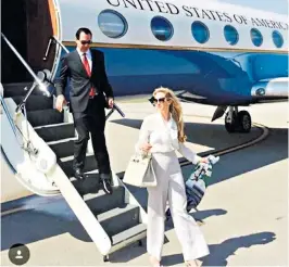  ??  ?? Louise Linton hit back at a critic after posting this picture online with the caption: “Great daytrip”