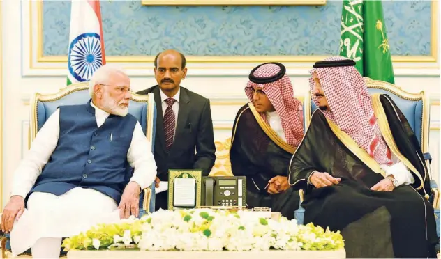  ??  ?? ↑
King Salman holds talk with Narendra Modi in Riyadh.