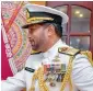  ?? AFP ?? New Sri Lankan Navy commander Rear Admiral Travis Sinniah in Colombo on Friday. —