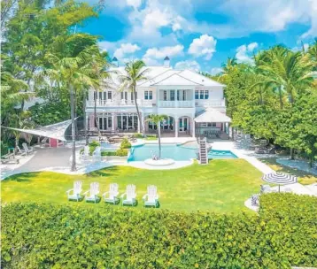  ?? LIVING PROOF PHOTOGRAPH­Y FOR THE CORCORAN GROUP ?? An eight-bedroom oceanfront mansion in Ocean Ridge includes his-and-hers offices, an oceanside primary bedroom with oversized walk-in closets and a private balcony, two laundry rooms, a gift-wrapping room, a guest house and an elevator.