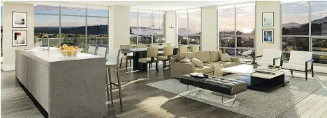  ??  ?? Homes at Park West at Lions Gate will range to more than 2,400 square feet and have floor-to-ceiling windows to maximize the outlooks on offer.