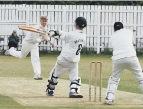  ?? ?? Boldon’s Joseph Forster bowling against Brandon.