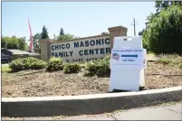  ?? ?? A sign outside of the Chico Masonic Family Center directs to the voter assistance center Monday, in Chico.