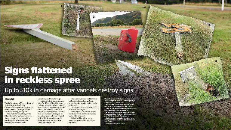 Signs flattened in reckless spree - PressReader