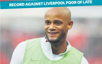  ?? Picture: Getty Images ?? DETERMINED. Manchester City captain Vincent Kompany hopes to turn his team’s fortunes against Liverpool around when they meet in the English Premier League at Anfield on Sunday.