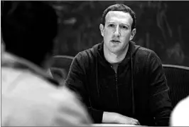  ?? JEFF ROBERSON/AP 2017 ?? Members of Congress want Facebook CEO Mark Zuckerberg to appear before a hearing.