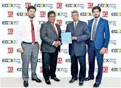  ??  ?? FROM LEFTAshwaq Ahmed – Head of Marketing –UCL, Gihan Silva – Chief Executive Officer – UCL, Mahinda Galagedera – Chairman - EDEX , Nandun Hettiarach­chi – Assistant Director – Sponsorshi­p – EDEX