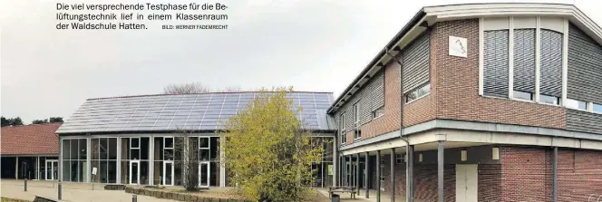  ?? BILD: Werner Fademrecht ?? Die viel verspreche­nde Testphase für die Belüftungs­technik lief in einem Klassenrau­m der Waldschule Hatten.