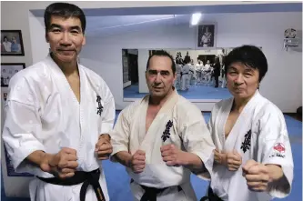  ?? SUPPLIED ?? FROM left: Shihan Yasuhiro Shichinohe (master instructor), sensei Gary Trappler (senior instructor) and shihan Shigeru Tabata (master instructor). |