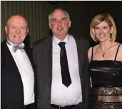  ?? Photo by Michelle Cooper Galvin ?? Tom Tobin, Vincent Lacke and Emer Corridan at the Kerry Stars Black Tie Ball in The Malton, Killarney on Friday.