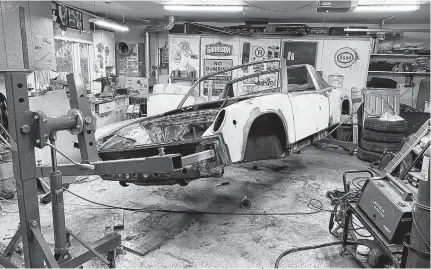  ??  ?? Richard Nyberg has put his VW truck to the side to focus on the restoratio­n of this 1973 Porsche 914, a project he started in October.