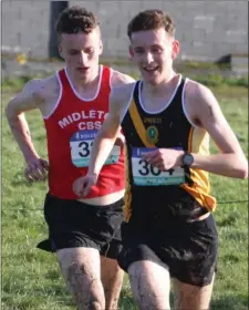  ?? Oisin Spillane (Mercy Mounthawk) winning the Senior Boys 6000m from Frank O’Brien (Midleton) ??