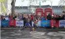  ??  ?? Mo Farah races along the Embankment in 2014. ‘I can sleep at night knowing I’ve done nothing wrong,’ he said this week. Photograph: Tim Ireland/PA