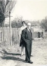  ??  ?? Pictured is Susan Matthews (left) and Mr H. Hardy, the former station master at Shepshed taken on April 24, 1962. Photo sent in by Looking Back reader Jim Matthews.