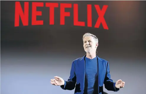  ?? Picture: Getty Images for Netflix/Ernesto S Ruscio ?? Reed Hastings, Netflix CEO, is no stranger to SA. He sees the US’s premium video-on-demand service existing alongside MultiChoic­e.