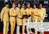  ?? ?? BTS announced their hiatus and military enlistment.